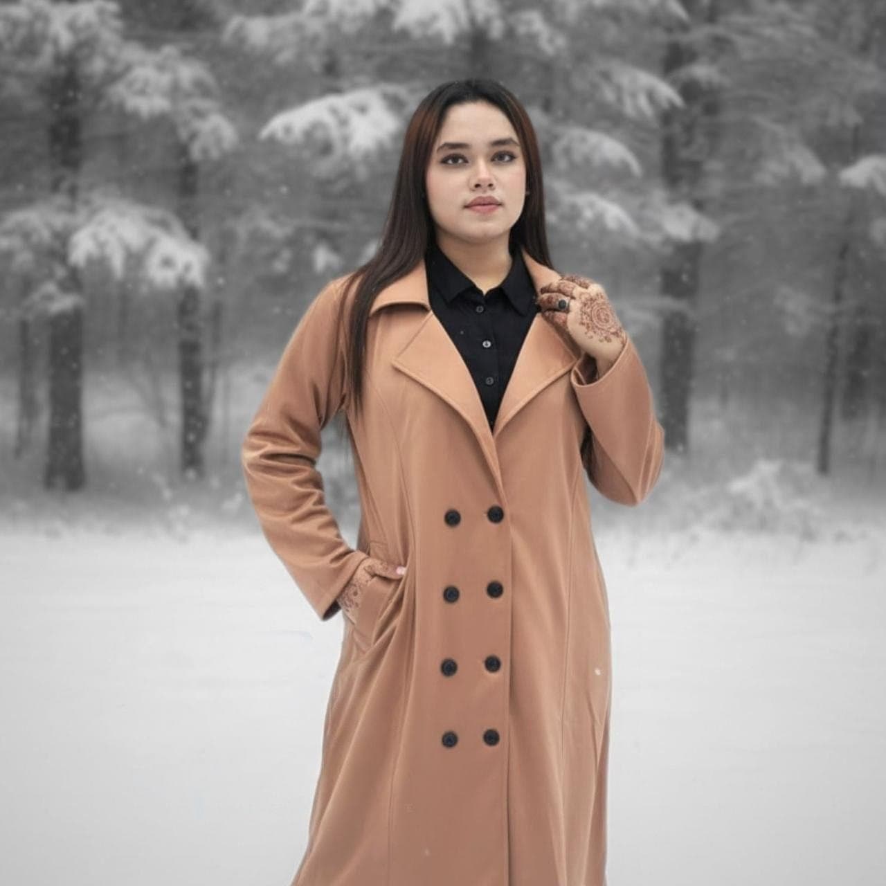 Stylish Ladies Overcoat ( Button System)