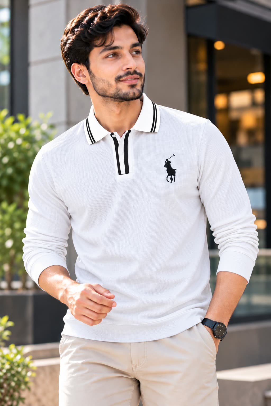 Premium Embroidery Full Sleeve Polo Shirt