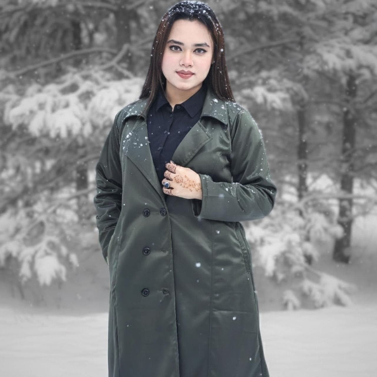 Stylish Ladies Overcoat ( Button System)